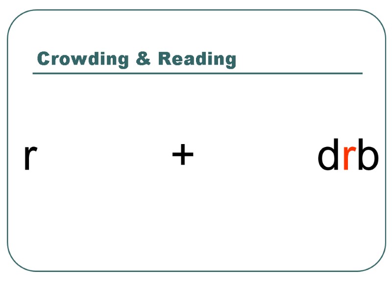 Crowding & Reading r          